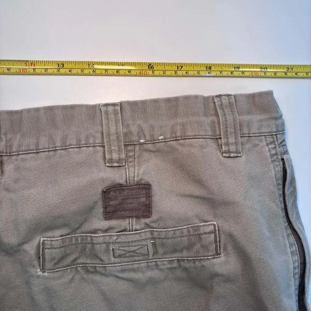 Columbia Sportswear Canvas Cargo Pants Distressed Tan 42x30